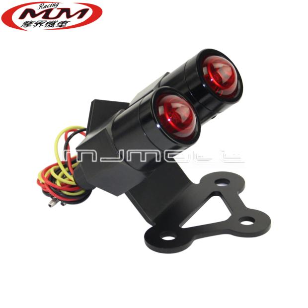 Harelocomotive Accessories Retrofit Double Taillight With License Plate Holder Brake Light Brake Light License Plate Light Universal Coffee Racing