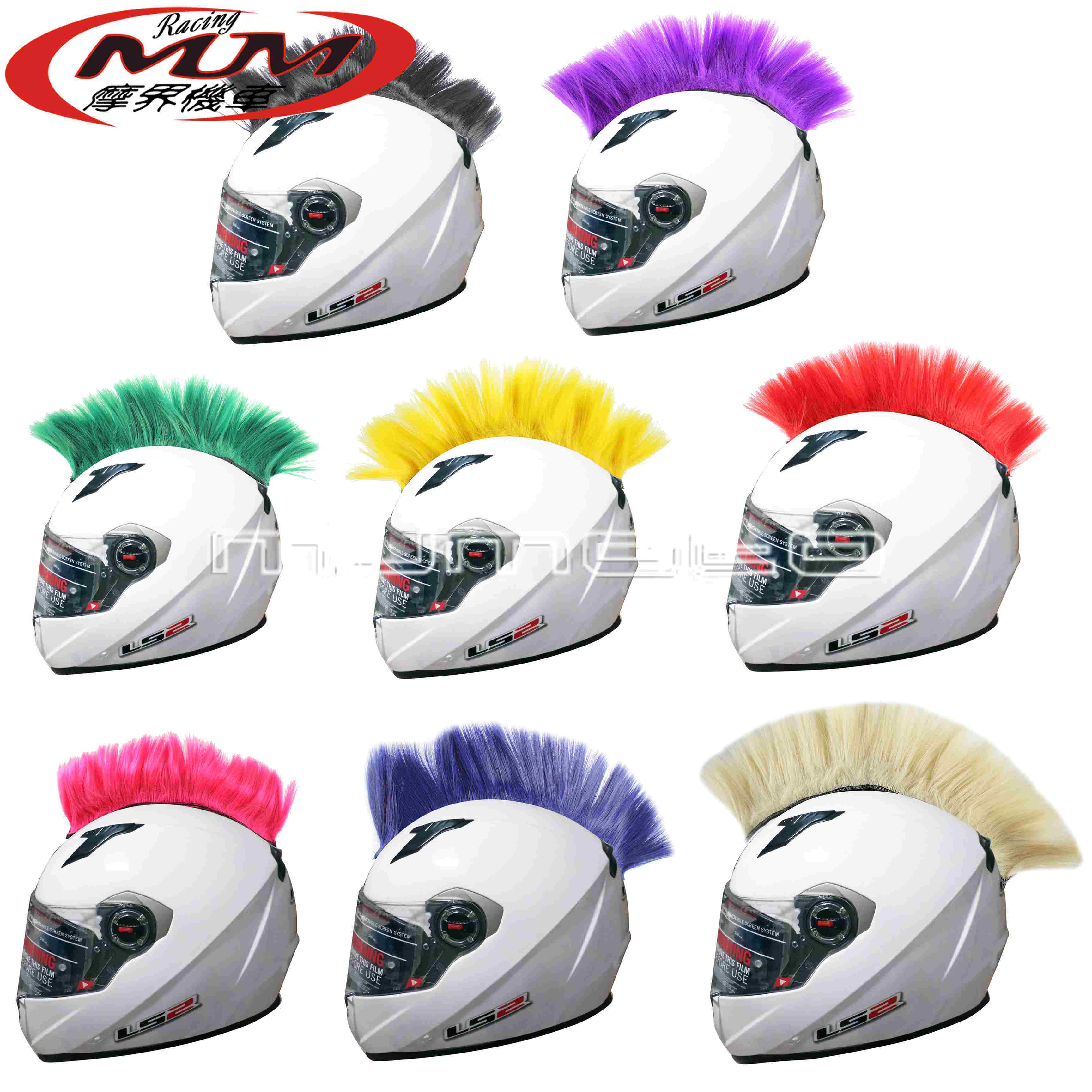 Motorcycle accessories hard hat braids four seasons personality horns ranger knight wig crested cockscomb decorations