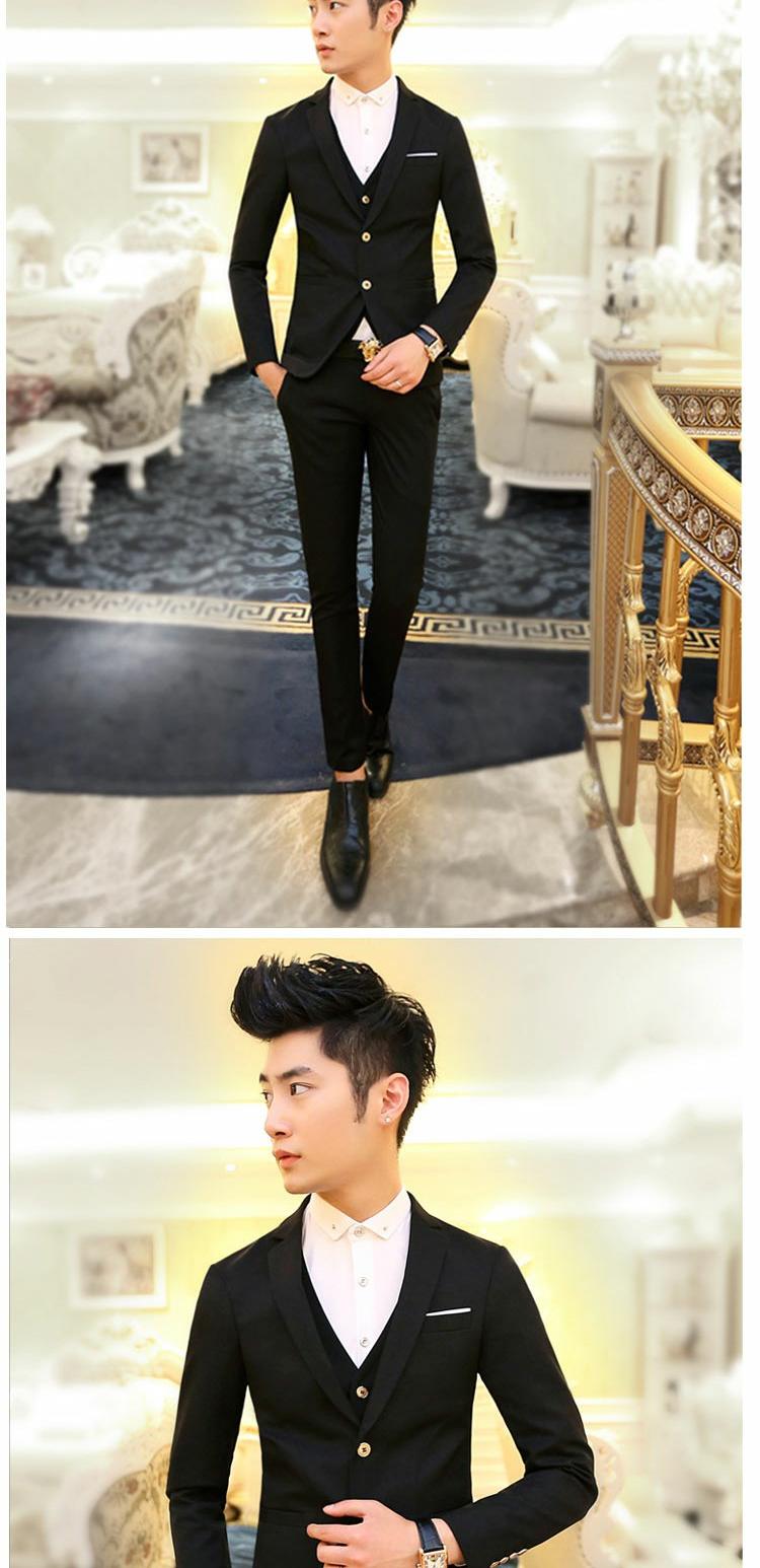 Trang phục chú rể phù hợp với áo ba lỗ nam bốn mùa phù rể Xiaoxi Slim quần short nam