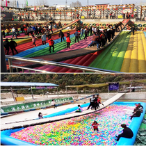 Inflatable Mesh Red Bridge Air Cushion Swing Bridge Protection Cushion Fire Lifesaving Rescue High Altitude Anti-Fall Safety Air Cushion