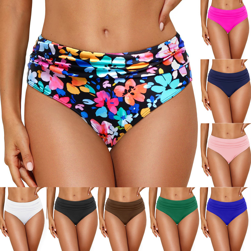 European and American Export Original Single-Piece Swimwear for Women, Separate Triangle High-Waisted Tummy Control Slimming Leggings with Anti-Exposure
