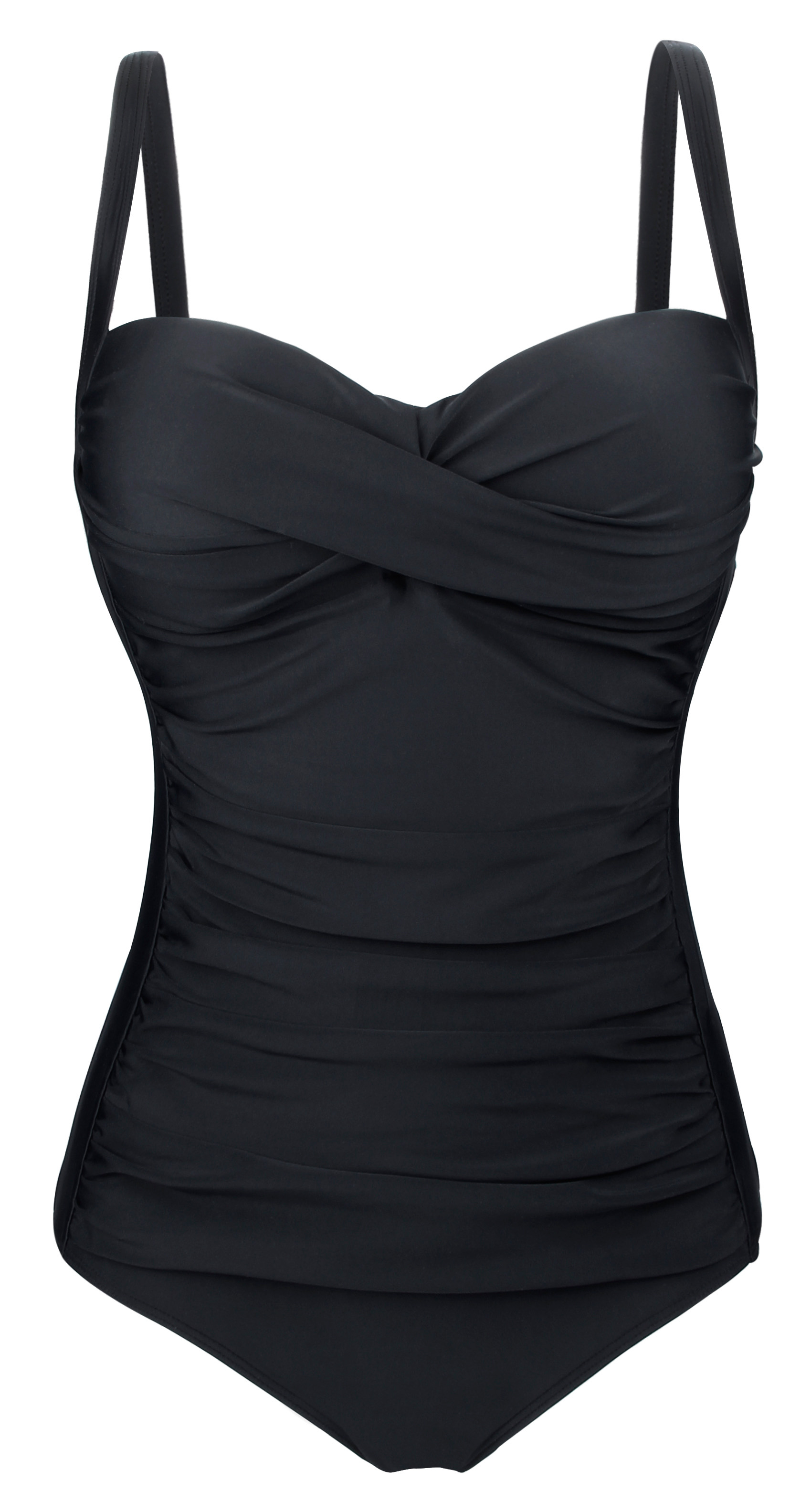 Europe and the United States foreign trade swimsuit women's large size big chest body triangle black red cover belly thin conservative hot spring folds