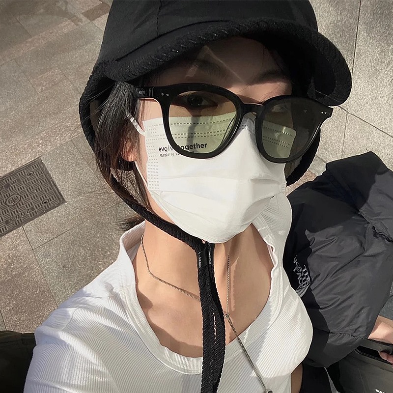Japanese sunglasses women's high-end sense ins net red models take pictures big face thin anti-ultraviolet sun glasses