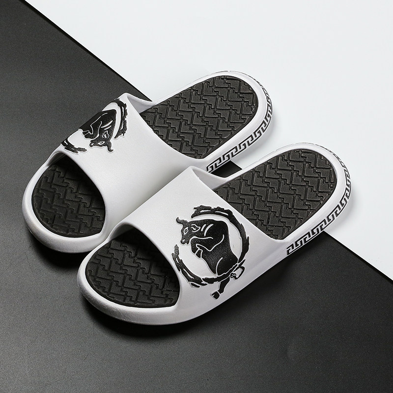 Japanese men's slippers indoor anti-slip thick bottom outside wearing deodorant cool drag trendy personality Male cool slippers Home