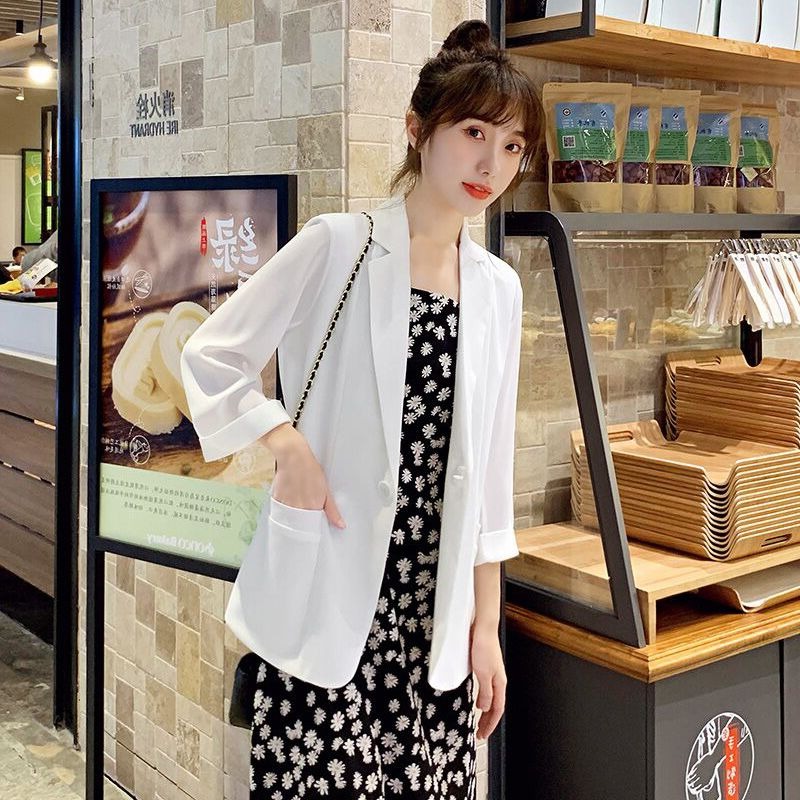 Japan GP snowspun net red small suit jacket female spring summer thin section Korean version fashion casual loose sunscreen