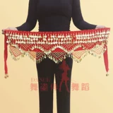 Новая танцевальная танцевальная цепь Золотая монетная бархатная армист показывает индийский танец с шарфом плюс зашифрованный