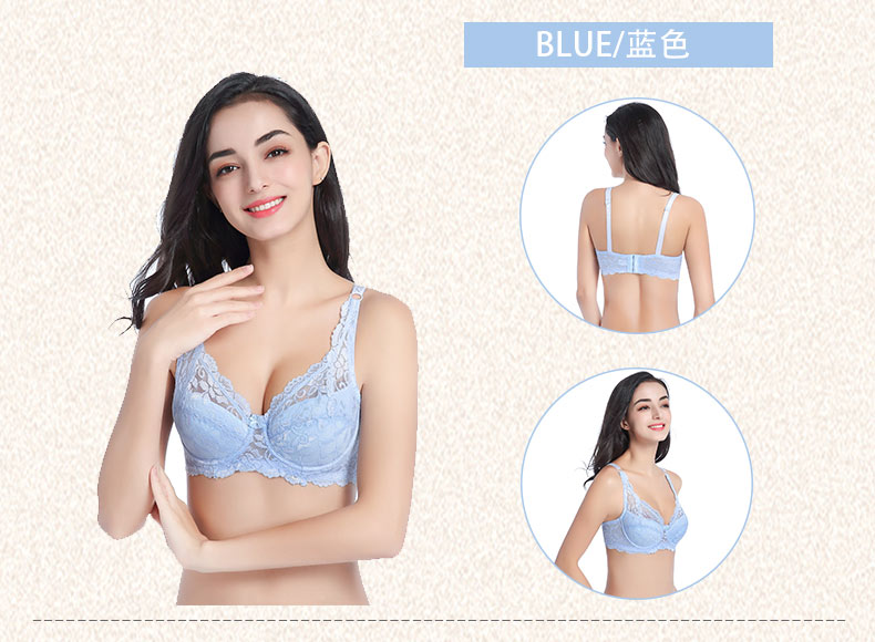 Mùa hè ren áo ngực siêu mỏng không có bọt biển thu thập kích thước lớn đồ lót nữ ngực lớn ngực nhỏ thép nhỏ áo ngực ao lot