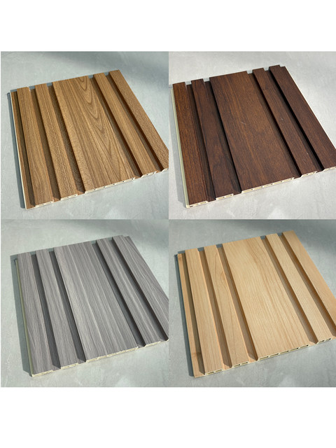 Eco-Friendly Wood Grille Great Wall Panel Background Wallboard Decorative Combination with Concave-Convex Design Bamboo Wood Fiber Trendy Partition Board