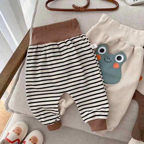 Детские мультяшные осенние штаны подходит для мужчин и женщин для девочек, милый бандаж пупочный для раннего возраста, высокая талия