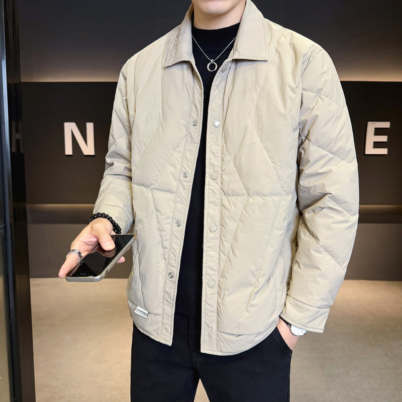 Winter White Duck down Warm Jacket New Style Turn-Down Collar down Coat Shirt Collar Lightweight Men's Warm down Jacket Winter White Duck down Warm Jacket New Style Turn-Down Collar down Coat Shirt Collar Lightweight Men's Warm down Jacket
