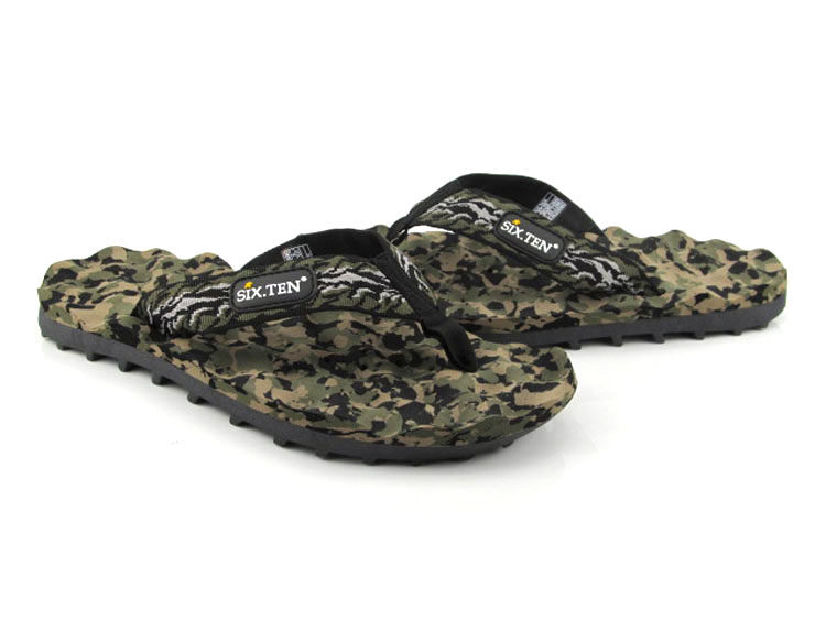 Wave Massage Soft-bottom Rubber Anti-Slip Drainage Wear and Men Herringbone Slippers Casual Beach Camouflage Sneakers