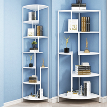 Wrought iron wall corner shelf corner shelf bedroom light luxury bookshelf three corners floor shelf living room multi-storey rack flower rack