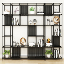 Nordic shelf modern simple partition office floor-to-ceiling living room decoration creative display frame wrought iron bookshelf