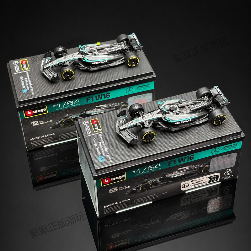 1:64 Scale Mercedes F1 Racing Car Model W16 Formula Alloy Car Model 2025 Mercedes Russell