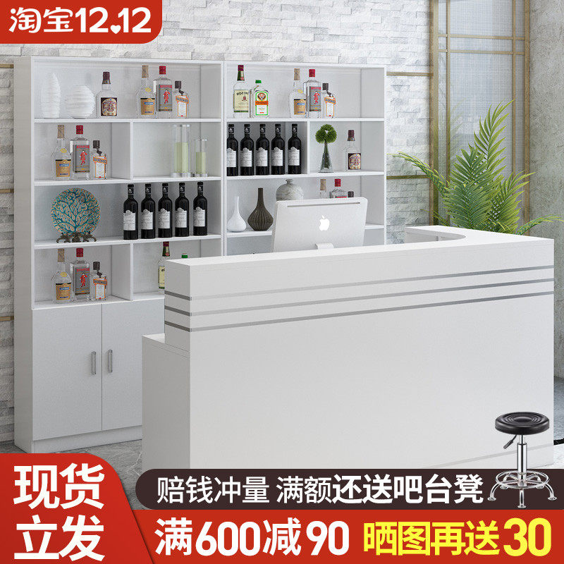 Hotel bar cashier counter counter simple modern commercial wine cabinet combination shop small corner front desk reception desk