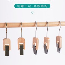 Solid Wood hat clip clothing store shoes shop shoes socks tie scarf gloves decoration single clip storage clip