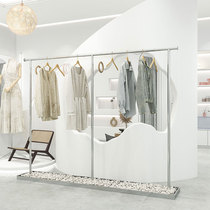 High-end clothing store special hangers Zhongdao frame stainless steel brushed simple Korean version of light luxury clothing display rack New