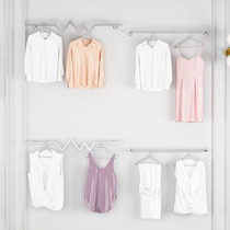 Clothing store wall hanging display rack Silver childrens clothing store wall hanging shelf Mens and womens clothing store wall hanging hanger
