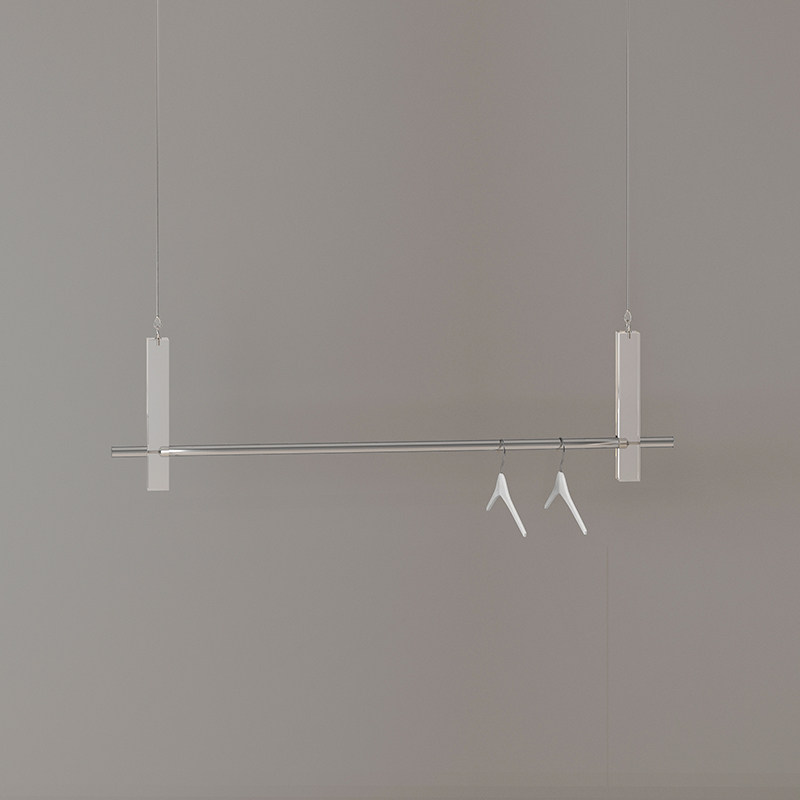 Upscale clothing shop shop window display rack hanging hanger acrylic stainless steel wire drawing hanger mesh red photo frame