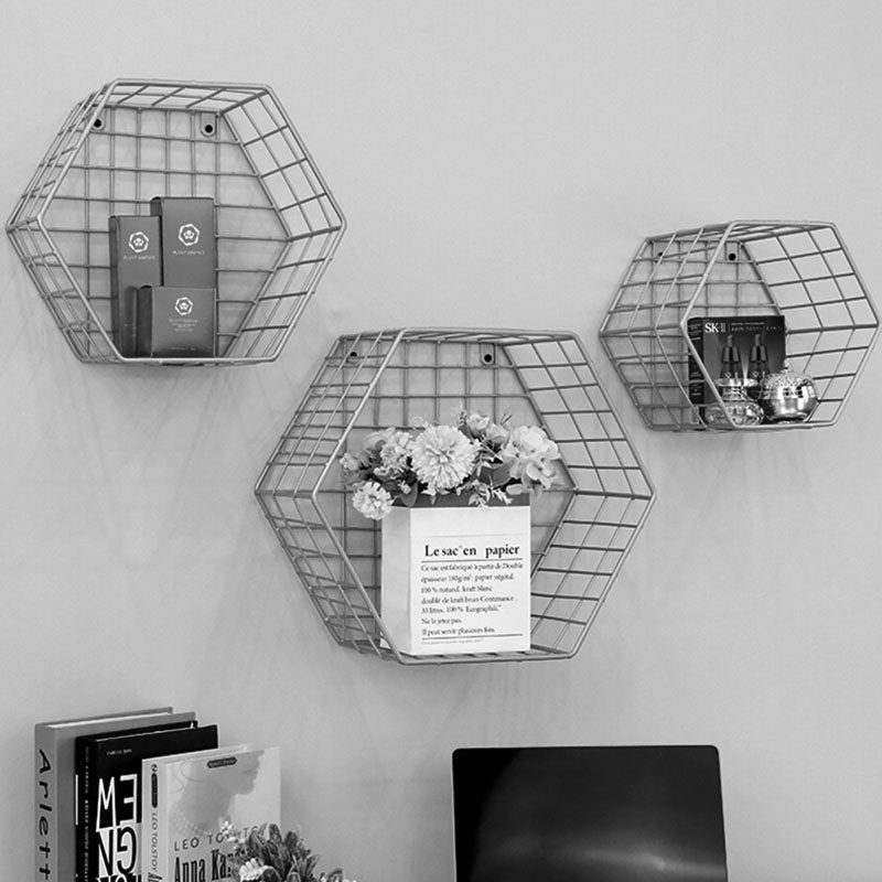 Clothing Shop Wall Deco Shelf Creative Wall-mounted Shoes Bag Rack Nordic Wall-mounted Display Rack Silver New