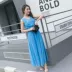Mùa hè mới thời trang váy dài v-cổ voan slim phụ nữ váy boho đi biển đầm dạ hội dài Váy dài