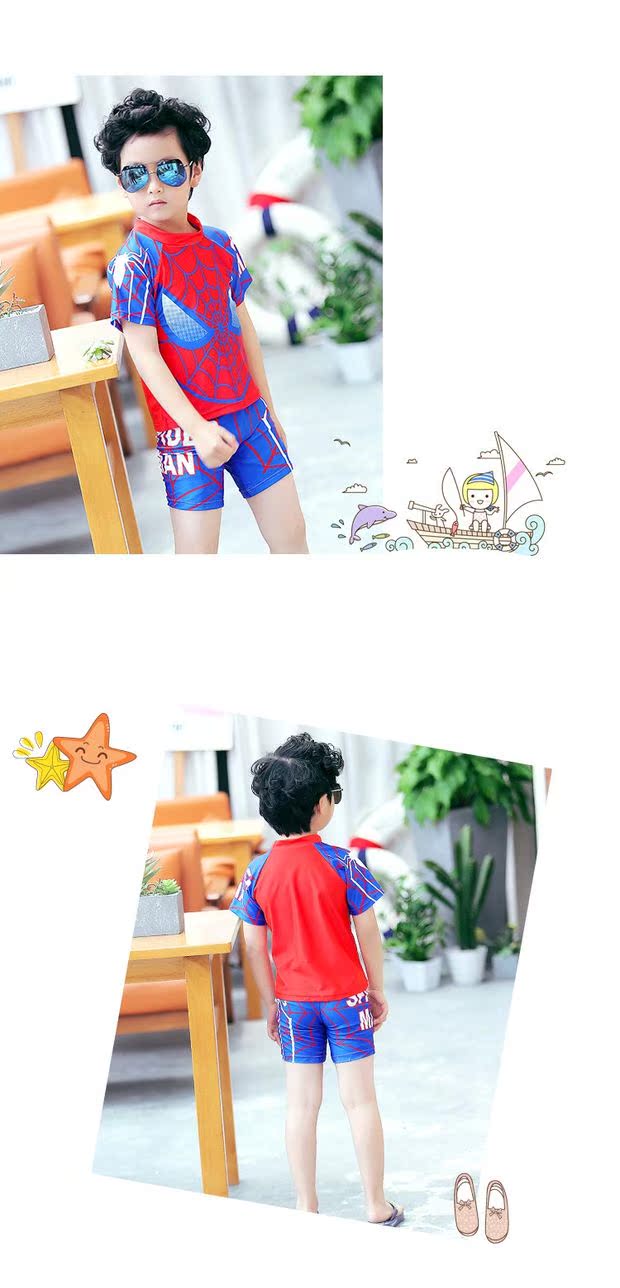 Áo tắm cho trẻ em bé trai Chia bé trai Trẻ em khô nhanh Suối nước nóng - Bộ đồ bơi của Kid đồ bơi nàng tiên cá cho be gái