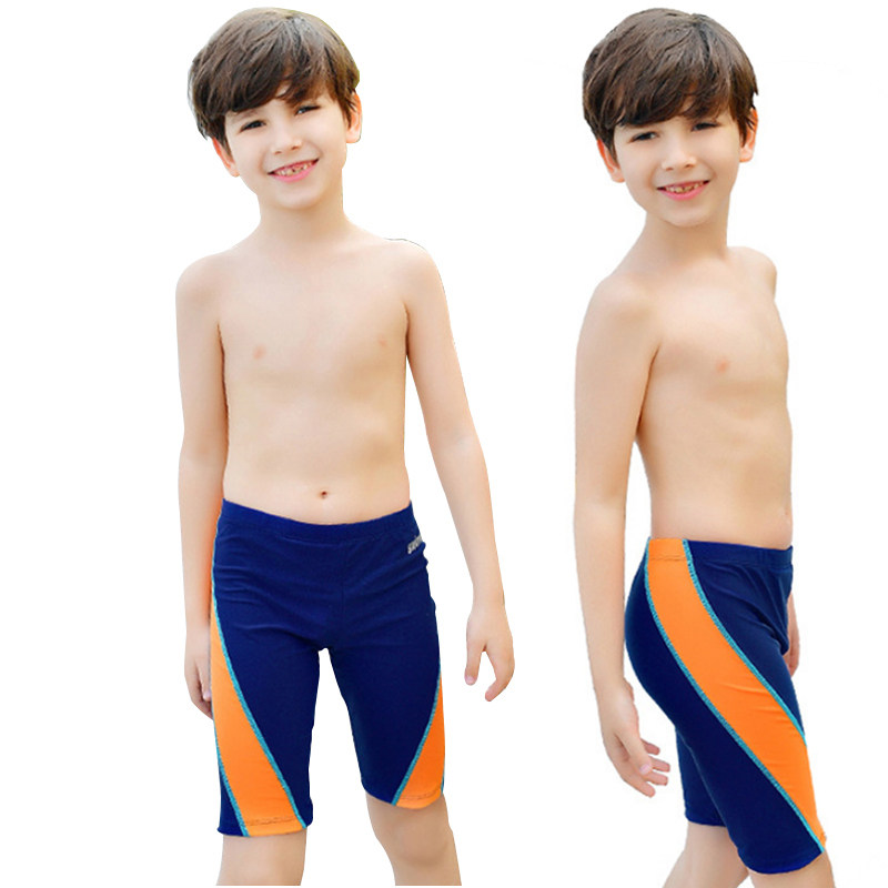Kids Swim Trunks Boys Middle Boy Boy 6-12 years old 12-15 years old Professional quick dry five-point swimming trunks