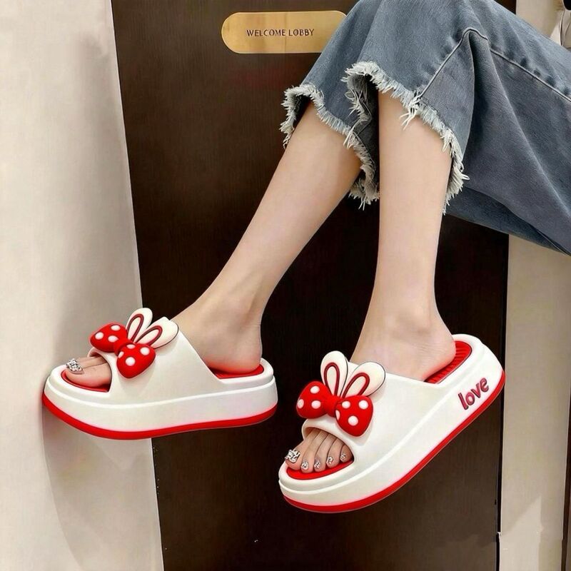 2026 New Summer Outdoor Thick-Soled All-Season Home Fashion Versatile Bow-Knot Bathroom Non-Slip Slippers for Women 2026 New Summer Outdoor Thick-Soled All-Season Home Fashion Versatile Bow-Knot Bathroom Non-Slip Slippers for Women