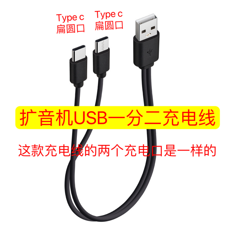 Takstar Little Bee Amplifier E126A Charger USB Splitter Charging Cable Type-C 126Mini Teacher