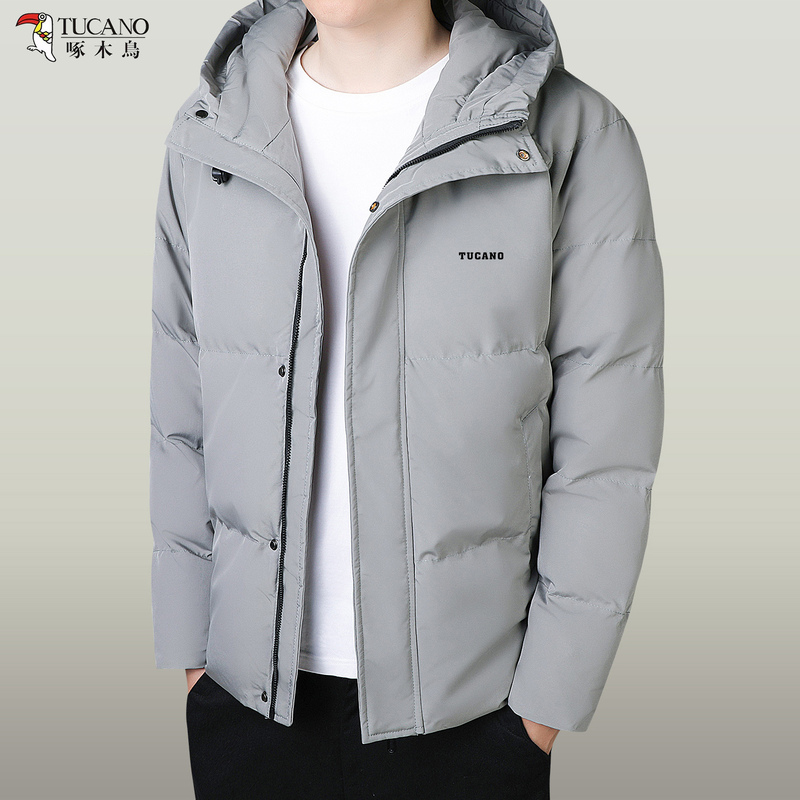 Woodpecker Brand Cotton Jacket for Men with Hood, New Winter Fashion, Urban Casual Cotton Coat, Loose Fit, Warm and Cold-Resistant