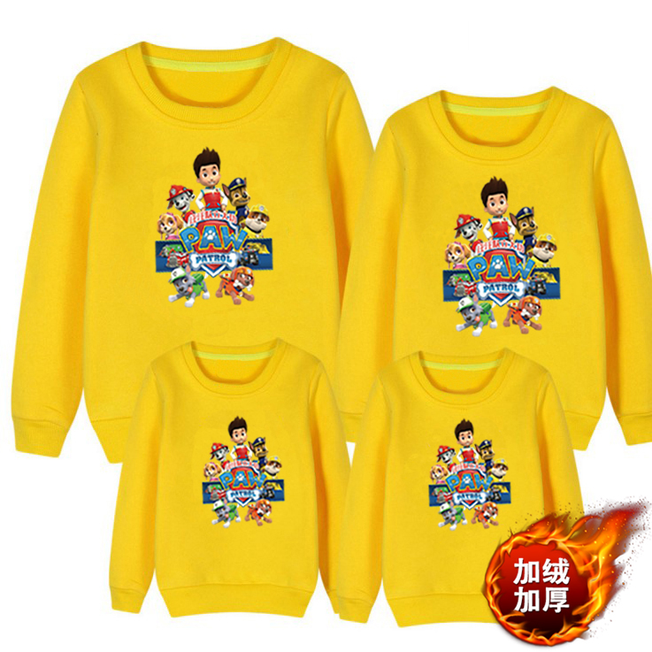 Quần áo mùa thu cha mẹ con 2018 mới mẹ mẹ và con trai gia đình ba mùa thu đông cộng với áo len nhung dày phù hợp với gia đình đồng phục gia đình cao cấp