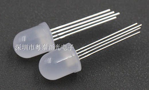 10MM full-color RGB lamp beads, transparent fog-like F10 colorful common yin and common yang lamp, high-brightness LED LED lamp