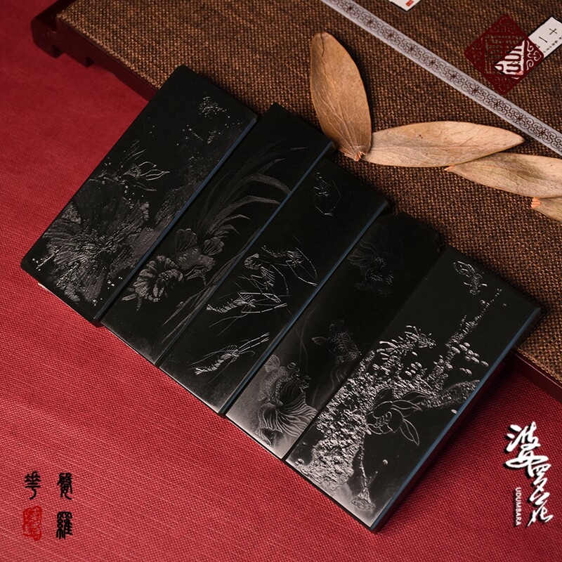 (Boro Flower) Wei Xinhui Master Taqing jade Carved Art Series and Tian Yuworks Black Goat Fat Jade Pendant pendant