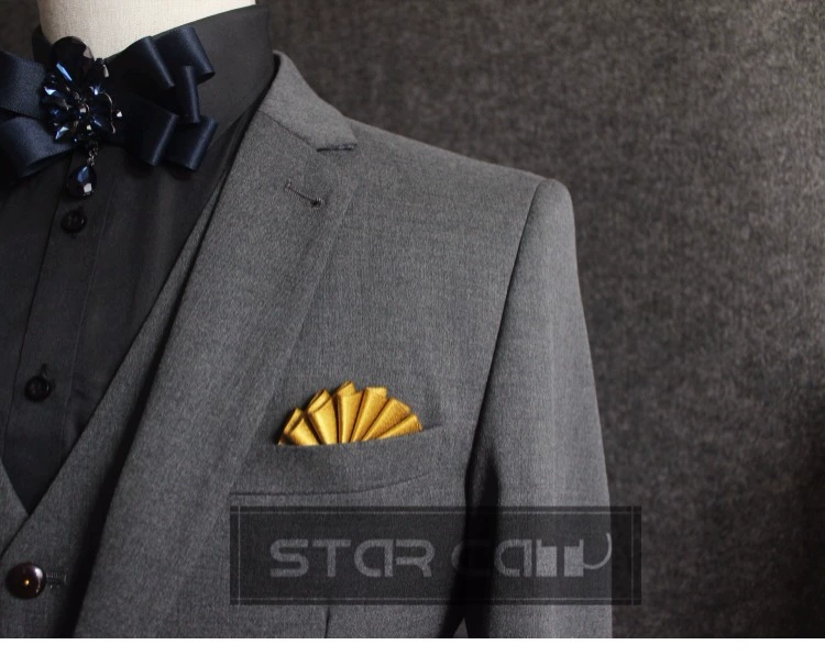 Suit túi khăn cưới phù hợp với khăn vuông ngực khăn cao cấp sử dụng kép nam túi khăn trâm cài Anh