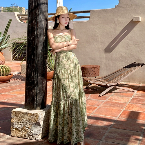 Длинная юбка, приталенный атмосферный корсет, французский стиль, А-силуэт, эффект подтяжки, изысканный стиль