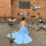 Потрясающее пляжное платье, дофаминово-синее платье без бретелек с открытой спиной, элегантная длинная юбка, элегантный стиль морского курорта.