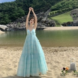 Милое шифоновое атмосферное пляжное платье, юбка, с открытой спиной