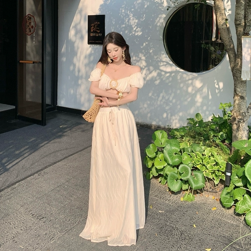 Короткий комплект, юбка, открытые плечи, рукава фонарики