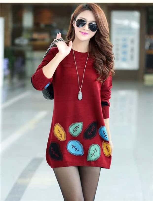 Áo len mới mùa thu 2018 của phụ nữ Hàn Quốc trong phần dài áo len đáy rộng cộng với phân bón để tăng thủy triều cổ thấp mẫu áo len đẹp 2021