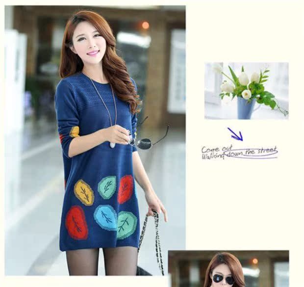 Áo len mới mùa thu 2018 của phụ nữ Hàn Quốc trong phần dài áo len đáy rộng cộng với phân bón để tăng thủy triều cổ thấp mẫu áo len đẹp 2021