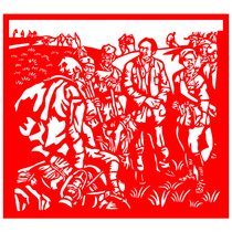 G629 Red Army Mao Zedong’s Long March Chairman Mao’s Love for the Party and Patriotism Paper-cutting Assignment Classroom Wall Sticker Engraved Paper