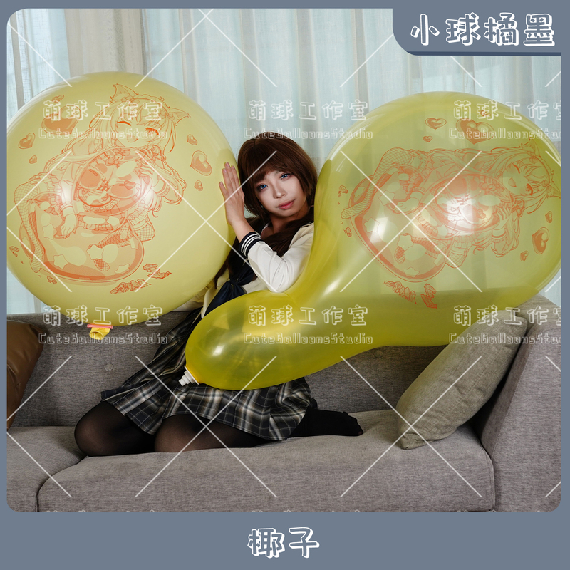 Big Orange-Red Ink Balloon R Ball C Brand C Big Ball Weather Other Items Coconut Cat Girl Paradise Hand-Printed Balloons