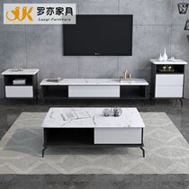 Coffee table Nordic marble coffee table TV cabinet set combination living room simple modern small apartment fashion
