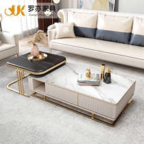 Rock board light luxury coffee table Modern simple small apartment TV cabinet combination telescopic multi-drawer storage multi-function living room
