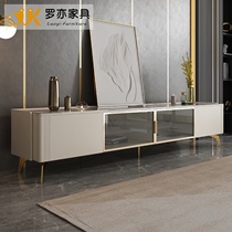 TV cabinet Light luxury modern simple bright rock board high-end coffee table combination living room furniture with groove minimalist floor cabinet