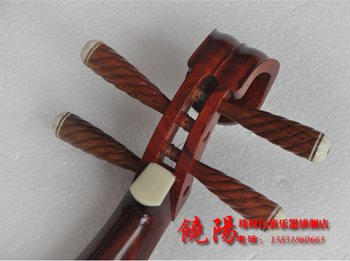 National Musical Instrument Red Wood Bone Flower Wood Shaft Bay Carved Lyuqin (Light Body Case Plus-sheet Bracket) 