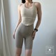 Fang Ge Khaki Slimming Tank Top ງາມກັບຄືນໄປບ່ອນກິລາແລ່ນອອກກໍາລັງກາຍ Yoga Pilates Bra ມີ sponge