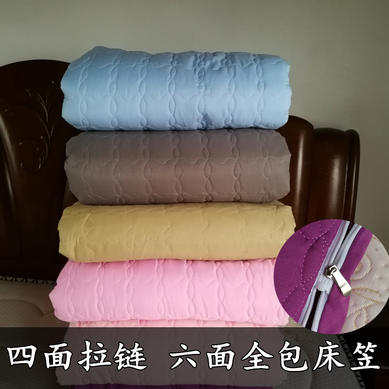 Fitted bông dày một mảnh mùa xuân nệm bảo vệ bụi che detachably Sáu-side khăn trải giường gói fastener - Trang bị Covers 	ga giường bo chun
