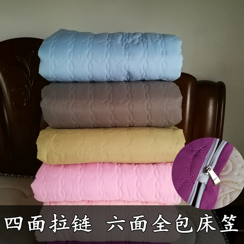 Fitted bông dày một mảnh mùa xuân nệm bảo vệ bụi che detachably Sáu-side khăn trải giường gói fastener - Trang bị Covers
