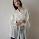 Ridangui brand spring 26 loose lapel splicing overlay see-through fine mesh fine-sleeved shirt 1.5W
